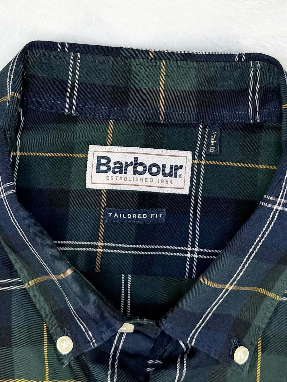 Barbour Dunoon Tailored Fit Tartan Plaid Button Down Shirt Size Xxl View 4